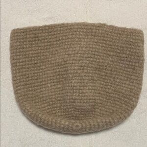 Jenni Kayne Mini Crochet Women’s Taupe Wool Alpaca Blend Basket Bag Luxury